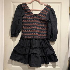 Chic Black and Multicolor Women's Mini Dress